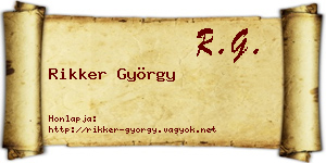 Rikker György névjegykártya