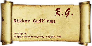 Rikker György névjegykártya